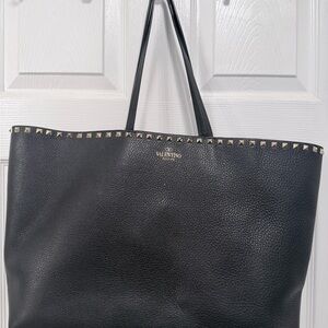 Valentino Black Tote with Gold Studs